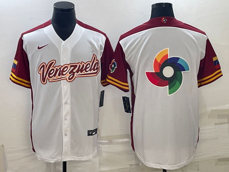 Men 2023 World Cub Venezuela Blank White Nike MLB Jersey1